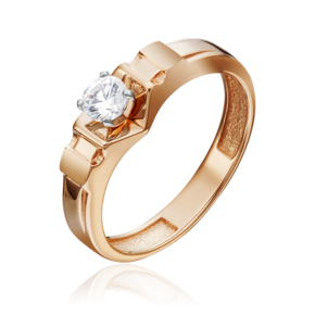 Кольцо из комбинированного золота с фианитом 01-5259-00-501-1111-38