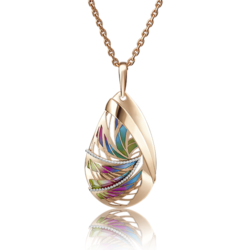 Подвеска из красного золота с эмалью 03-2786-00-000-1110-59