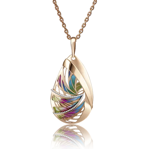 Подвеска из красного золота с эмалью 03-2786-00-000-1110-59