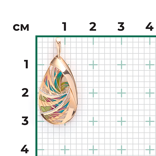 Подвеска из красного золота с эмалью 03-2786-00-000-1110-59