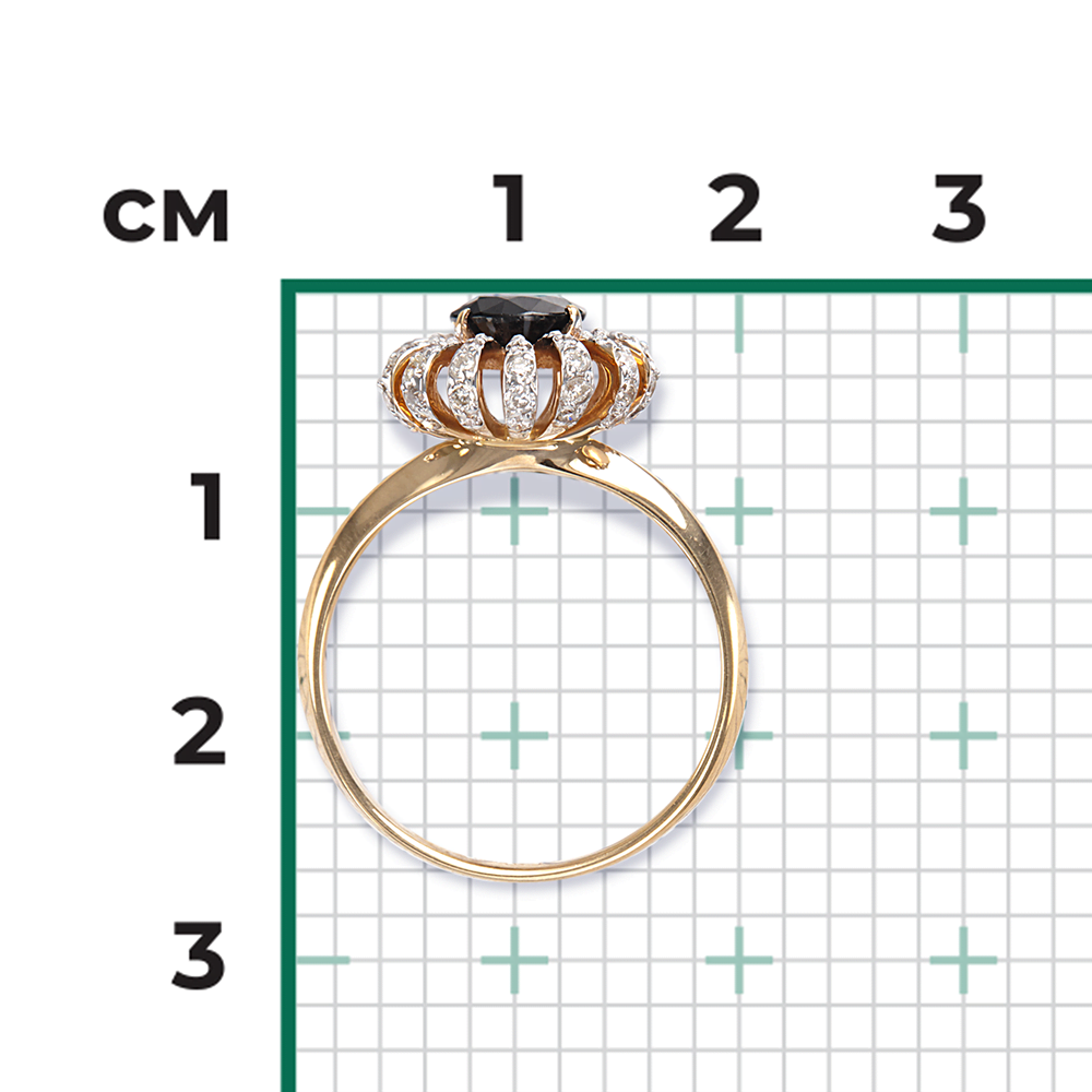 Кольцо из красного золота с сапфиром и бриллиантами 01-1345-00-105-1110-30