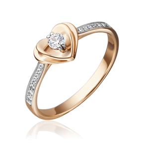 Помолвочное кольцо из комбинированного золота с фианитами 01-4745-00-501-1111-38