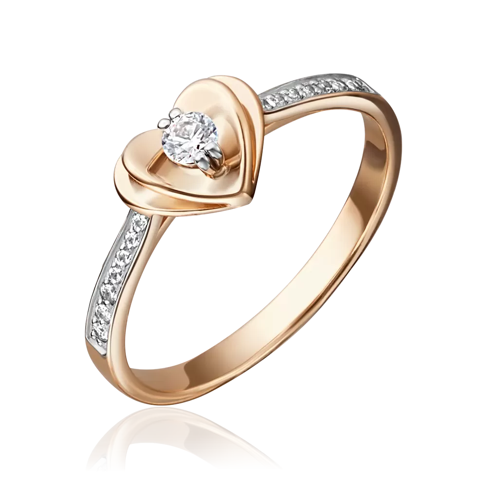 Помолвочное кольцо из комбинированного золота с фианитами 01-4745-00-501-1111-38