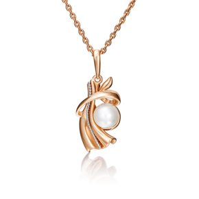 Подвеска из красного золота с жемчугом культивированным 03-2905-00-301-1110-31