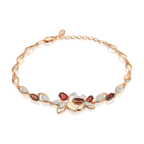 Браслет «Осенний вальс» из красного золота с гранатами и натуральными топазами white 05-0864-00-264-1110