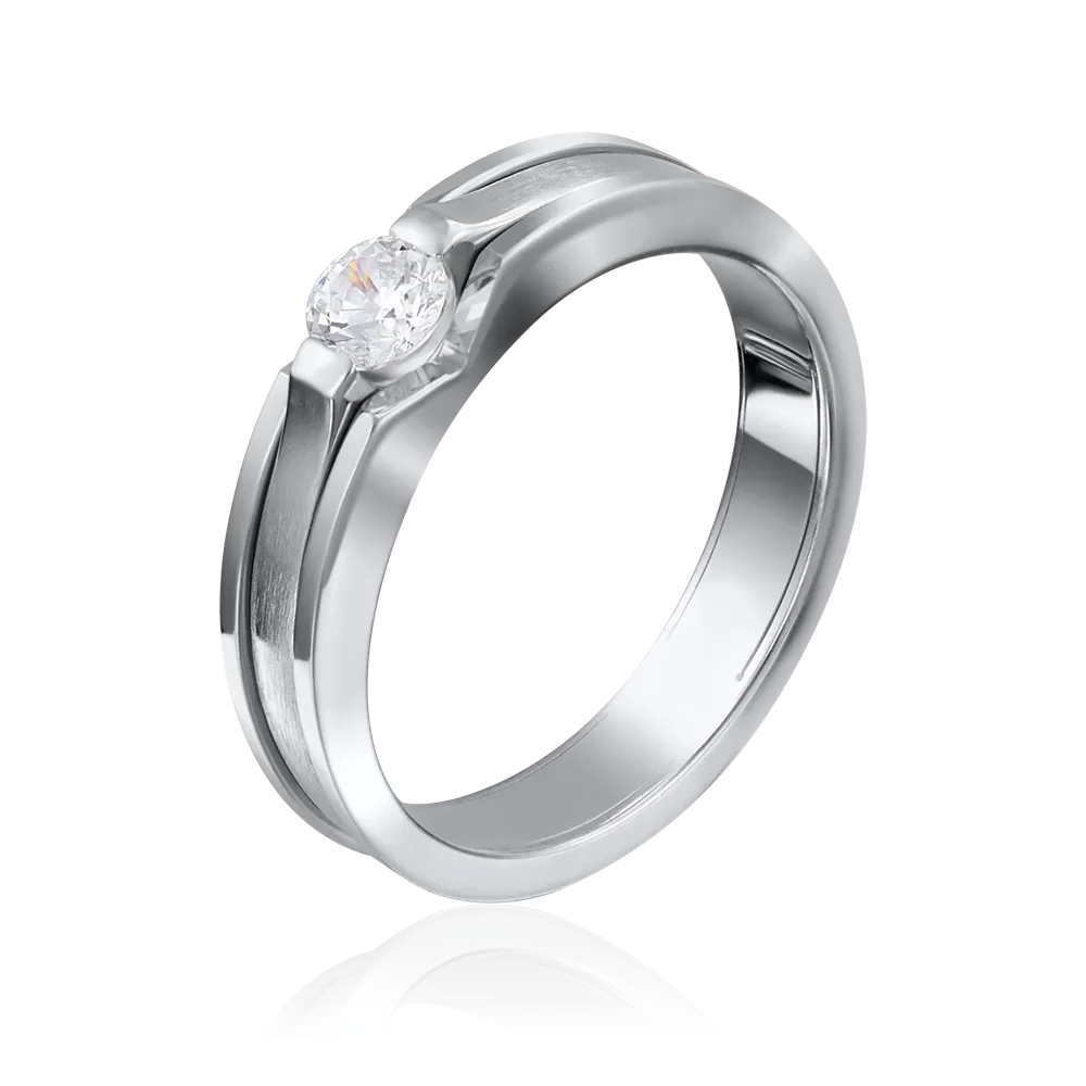 Кольцо из белого золота с фианитом 01-5190-00-501-1120-38