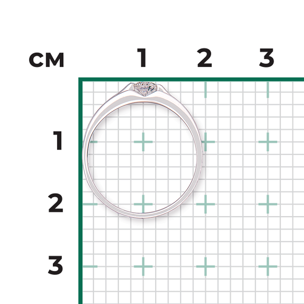 Кольцо из белого золота с фианитом 01-5190-00-501-1120-38