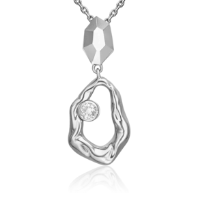 Подвеска из белого золота с натуральным топазом white