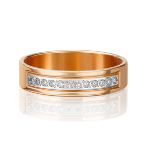 Обручальное кольцо из красного золота с бриллиантами 01-1157-00-101-1110-30