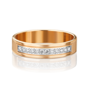 Обручальное кольцо из красного золота с бриллиантами 01-1159-00-101-1110-30