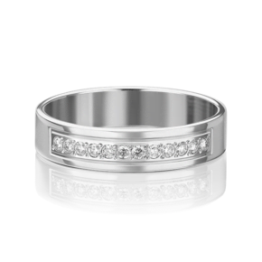 Обручальное кольцо из белого золота с бриллиантами 01-1160-00-101-1120-30