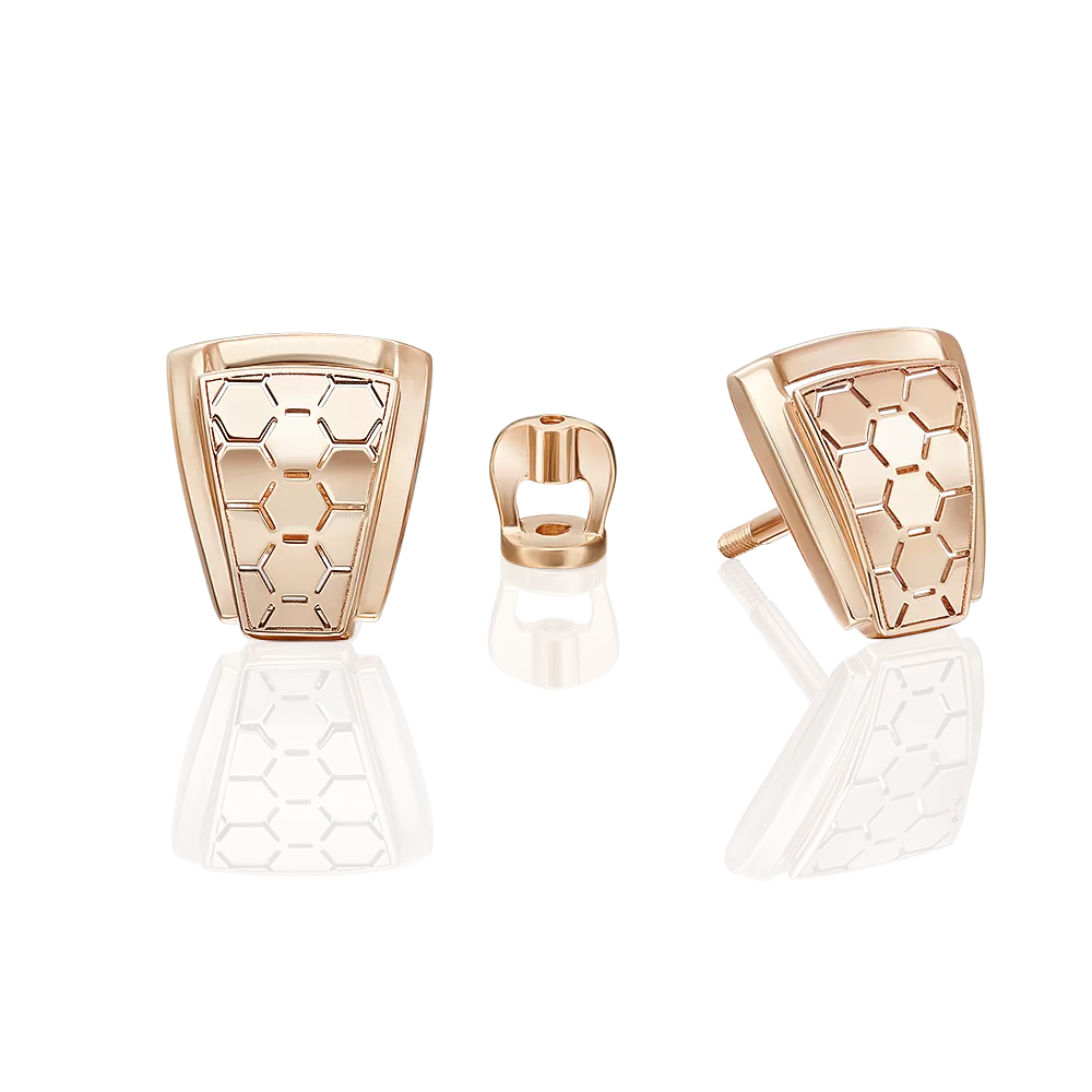 Серьги-пусеты из красного золота 02-5264-00-000-1110