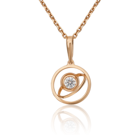 Подвеска из красного золота с фианитом 03-3087-00-501-1110-38