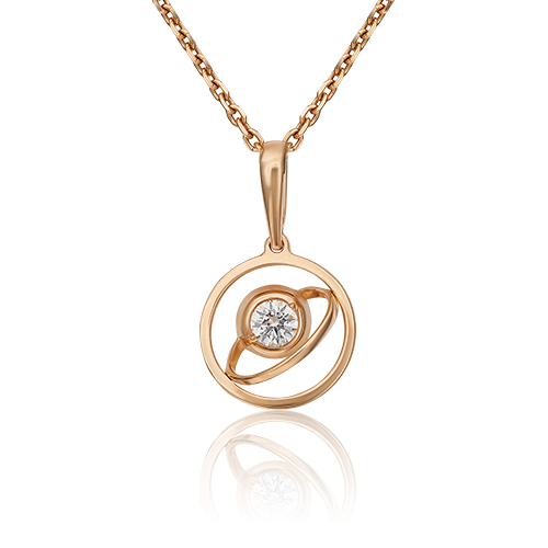 Подвеска из красного золота с фианитом 03-3087-00-501-1110-38