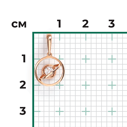 Подвеска из красного золота с фианитом 03-3087-00-501-1110-38