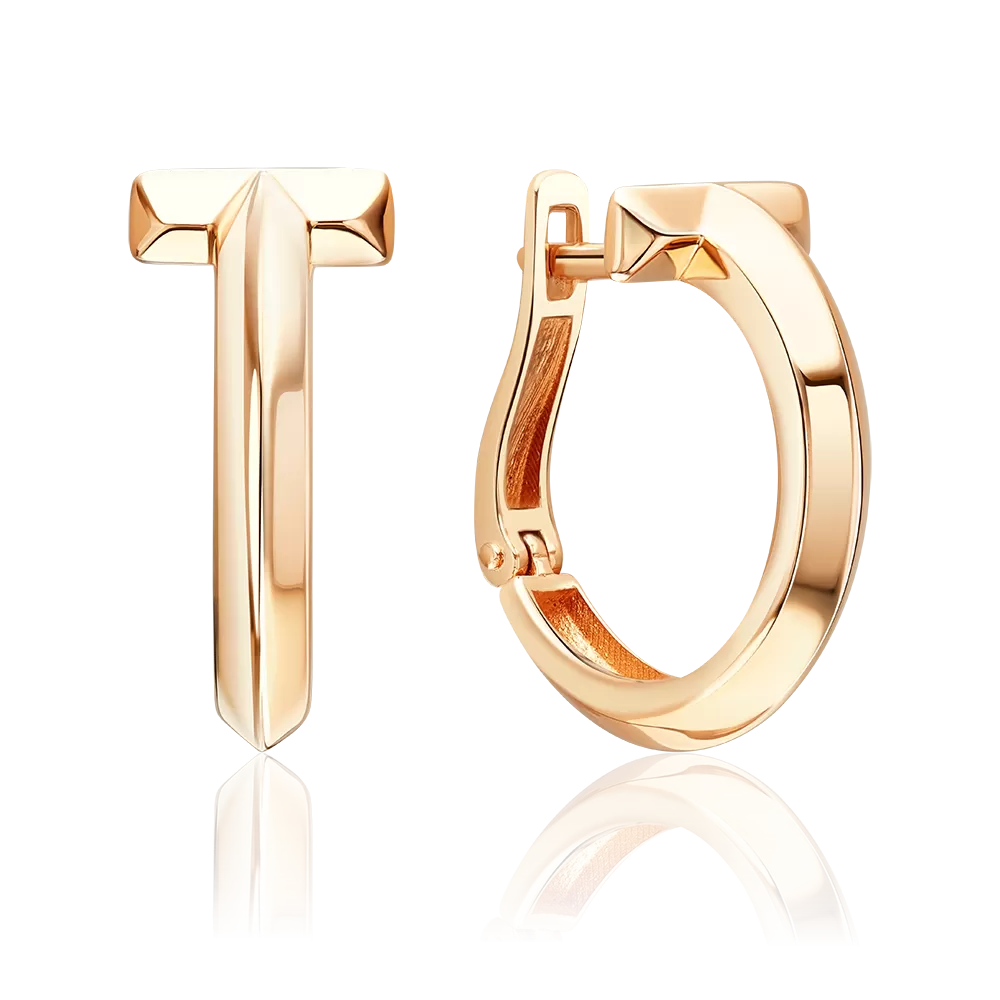 Серьги с английским замком из красного золота 02-5556-00-000-1110