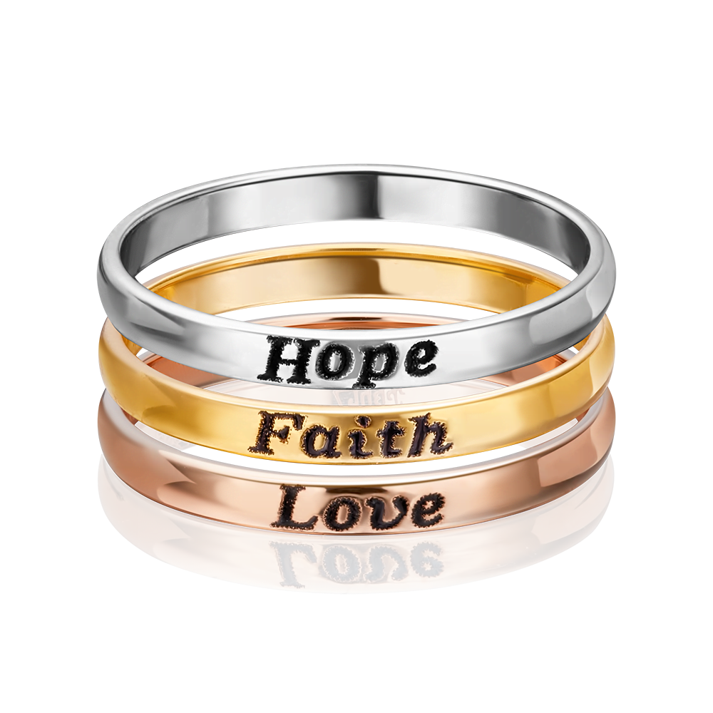 Кольцо «Вера, надежда, любовь» из комбинированного золота с эмалью 01-4781-00-000-1140-39