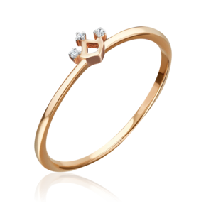 Кольцо «Корона» из красного золота с фианитами 01-4770-03-401-1110-03