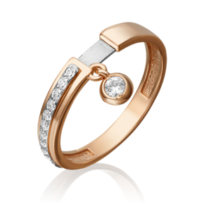 Кольцо из комбинированного золота с фианитами 01-5285-00-401-1111-48