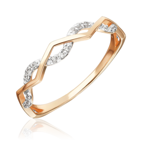 Кольцо из красного золота с фианитами 01-5934-00-401-1110