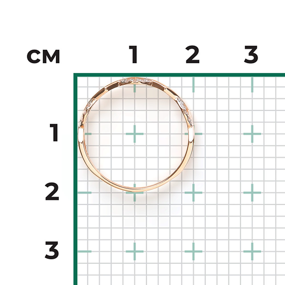 Кольцо из красного золота с фианитами 01-5934-00-401-1110