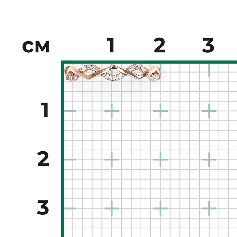 Кольцо из красного золота с фианитами 01-5934-00-401-1110