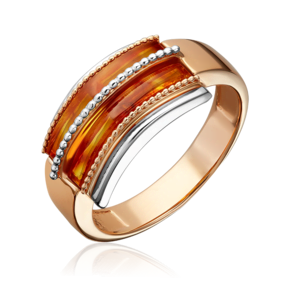 Кольцо из красного золота с янтарём 01-5169-00-271-1110-46