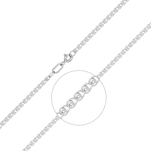 Браслет из белого золота с алмазной гранью (плетение «Лав») 22-0411-040-1120-17