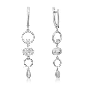 Серьги с английским замком из белого золота с натуральными топазами white 02-4926-00-201-1120