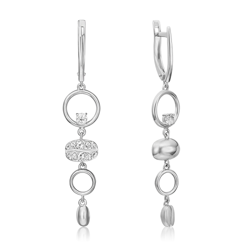 Серьги с английским замком из белого золота с натуральными топазами white 02-4926-00-201-1120