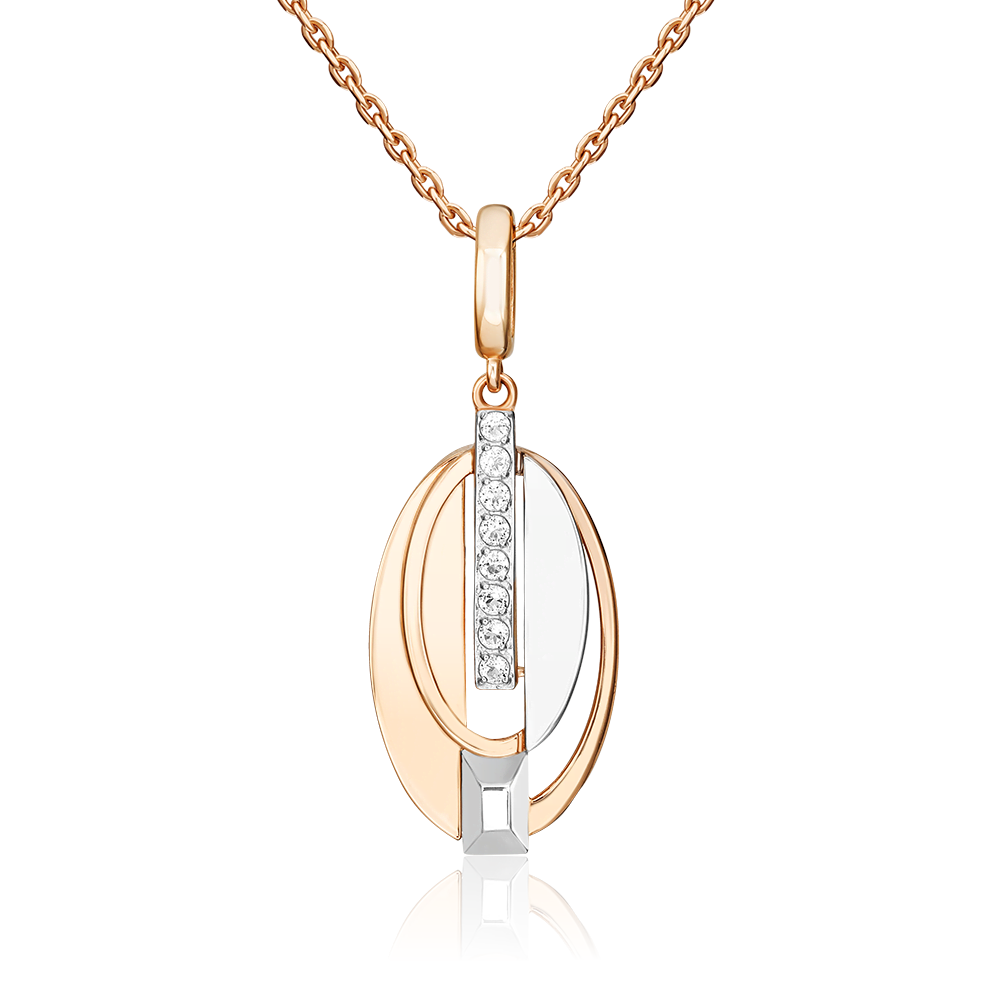 Подвеска из комбинированного золота с натуральными топазами white 03-3371-00-201-1111