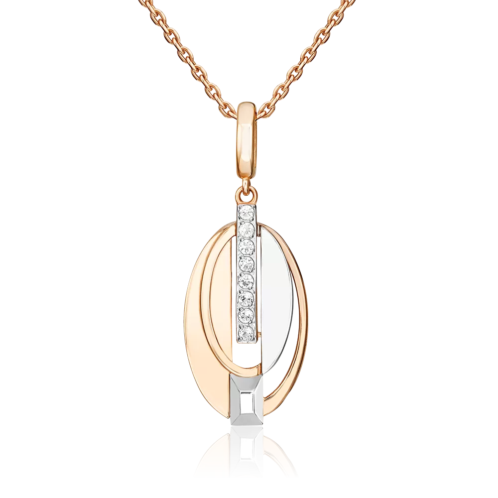 Подвеска из комбинированного золота с натуральными топазами white 03-3371-00-201-1111