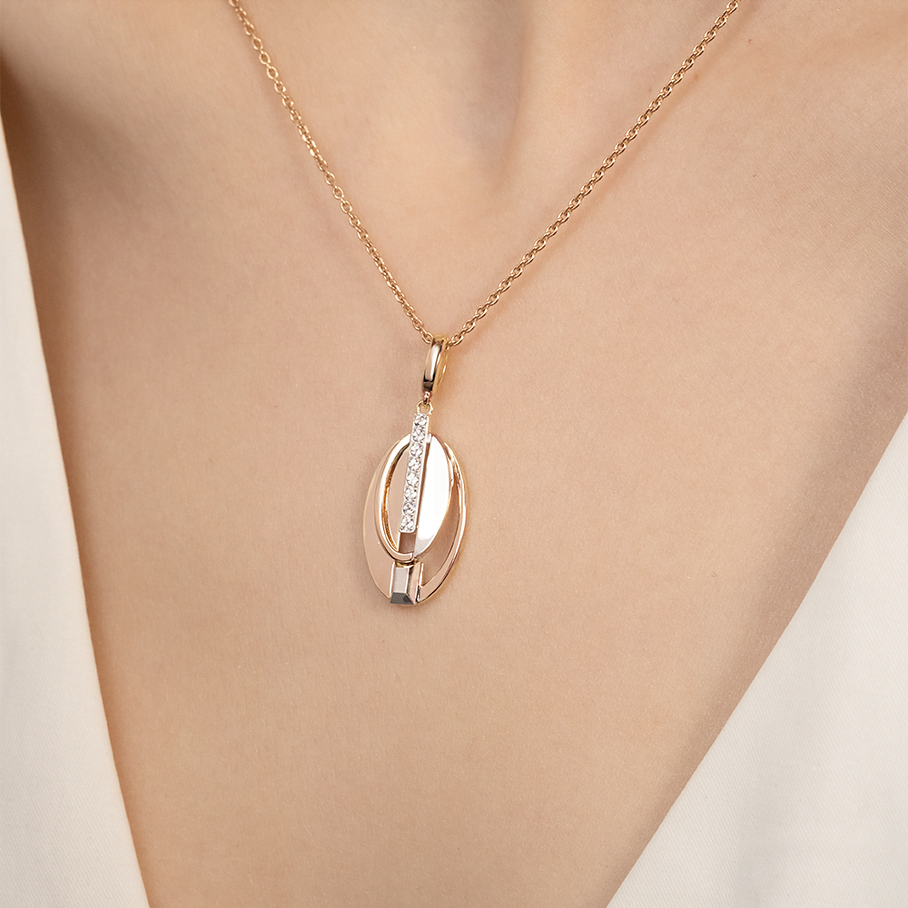 Подвеска из комбинированного золота с натуральными топазами white 03-3371-00-201-1111