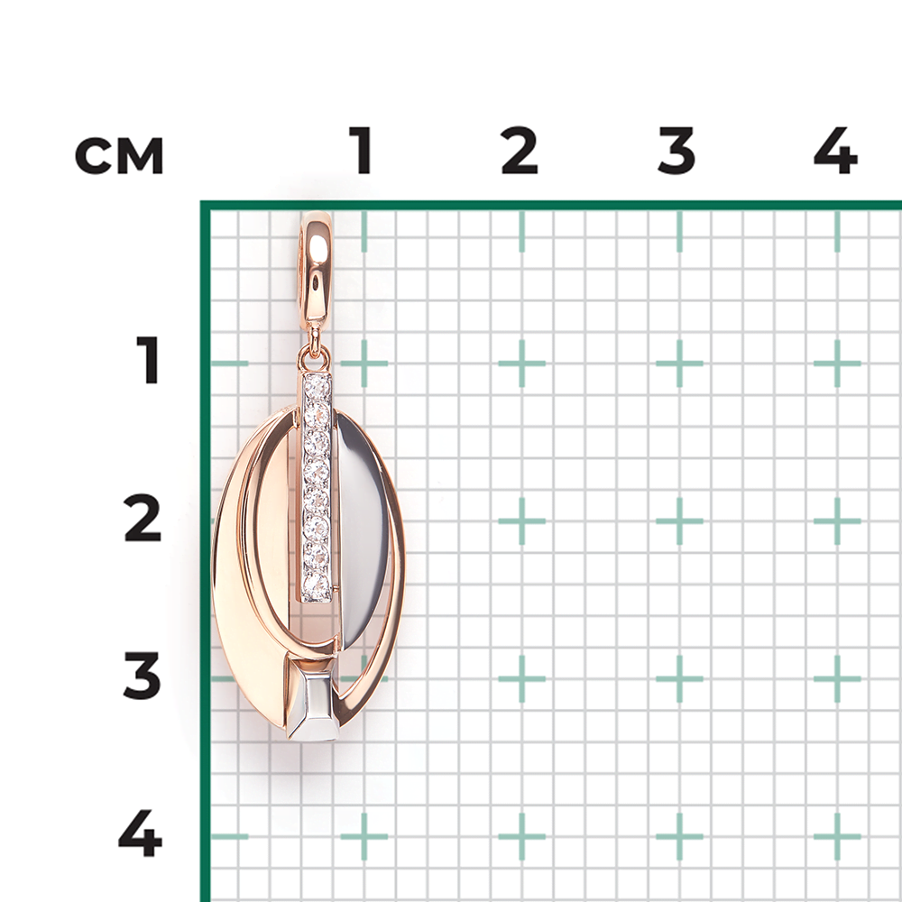 Подвеска из комбинированного золота с натуральными топазами white 03-3371-00-201-1111
