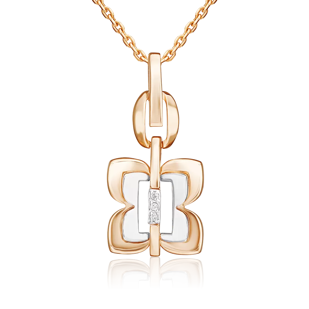 Подвеска из комбинированного золота с бриллиантами 03-3364-00-101-1111