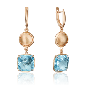 Серьги с английским замком из красного золота с топазом 02-4424-00-201-1110-46