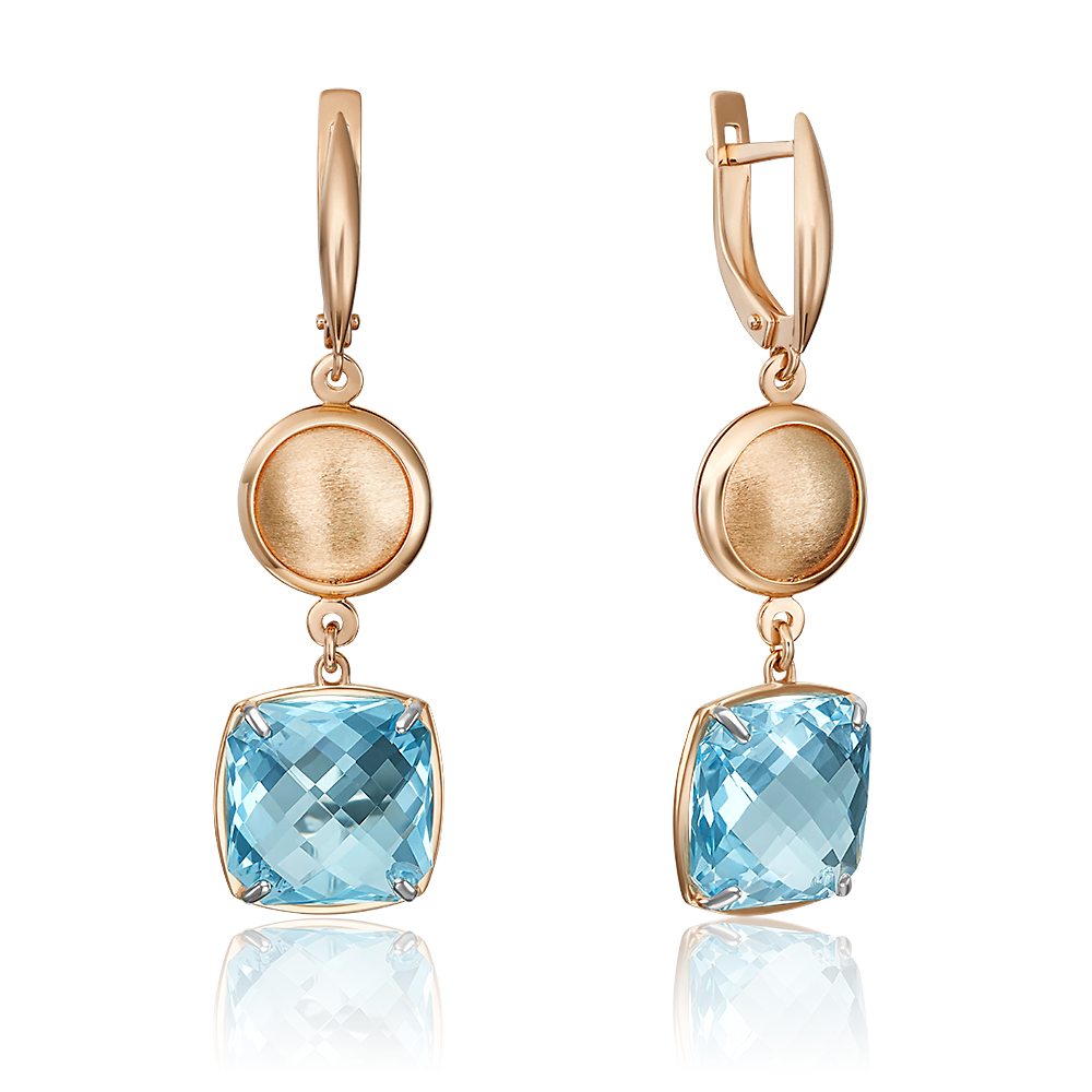 Серьги с английским замком из красного золота с топазом 02-4424-00-201-1110-46