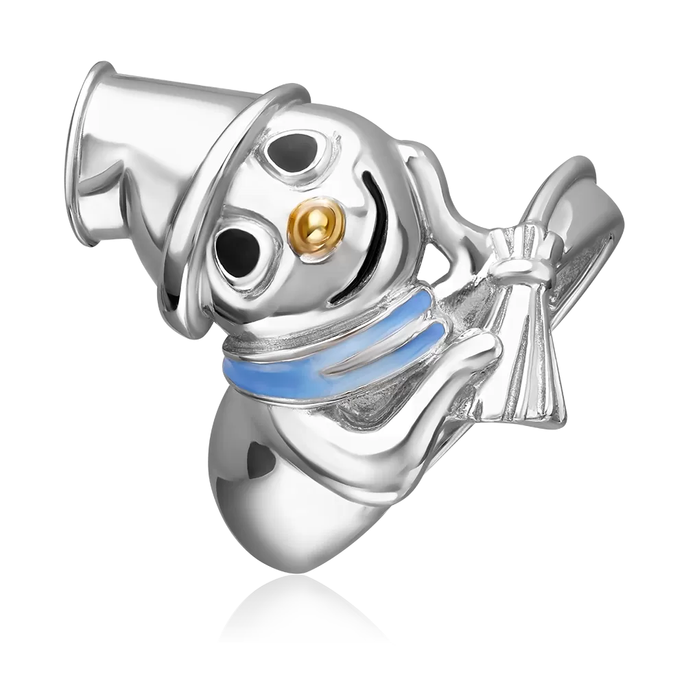 Кольцо «Снеговик» из серебра с эмалью 01-5705-00-000-0200