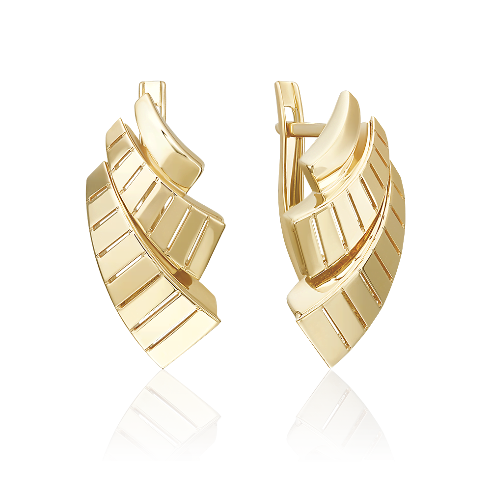 Серьги с английским замком из лимонного золота 02-5369-00-000-1130