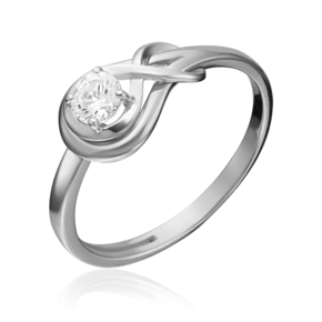 Кольцо из белого золота с фианитом 01-5343-00-501-1120-38