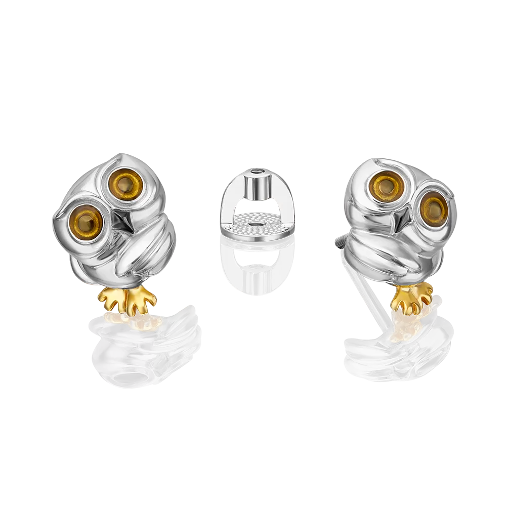 Серьги-пусеты «Совы» из серебра с эмалью 02-5148-00-000-0200