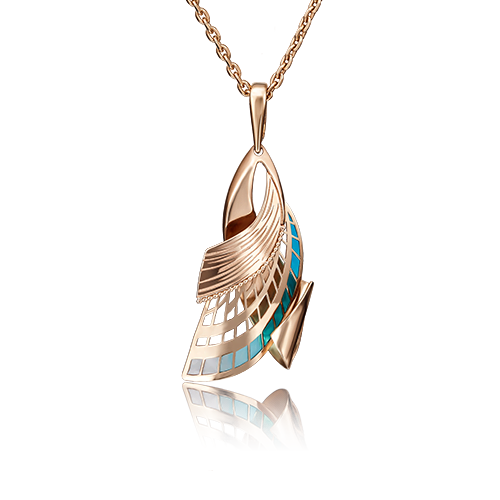 Подвеска из красного золота с эмалью 03-2796-00-000-1110-59