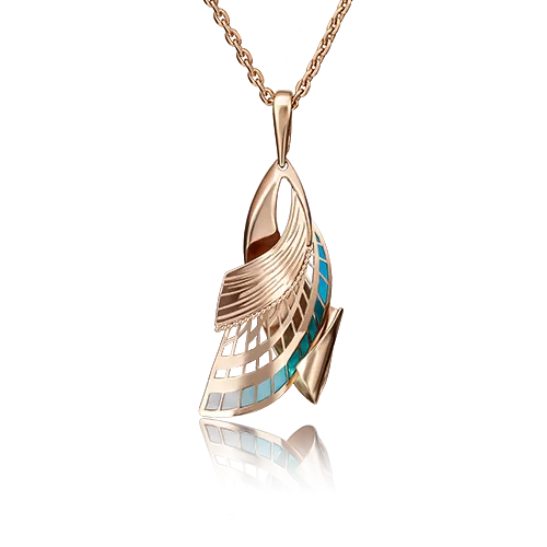 Подвеска из красного золота с эмалью 03-2796-00-000-1110-59