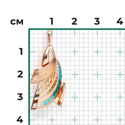 Подвеска из красного золота с эмалью 03-2796-00-000-1110-59