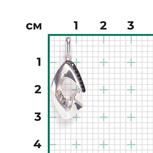 Подвеска из серебра с чёрными фианитами 03-3388-00-402-0200
