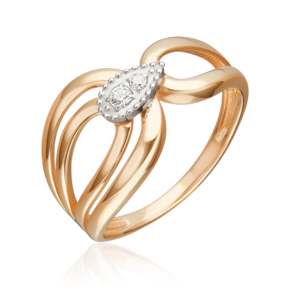 Кольцо из комбинированного золота с фианитами 01-5906-00-401-1111