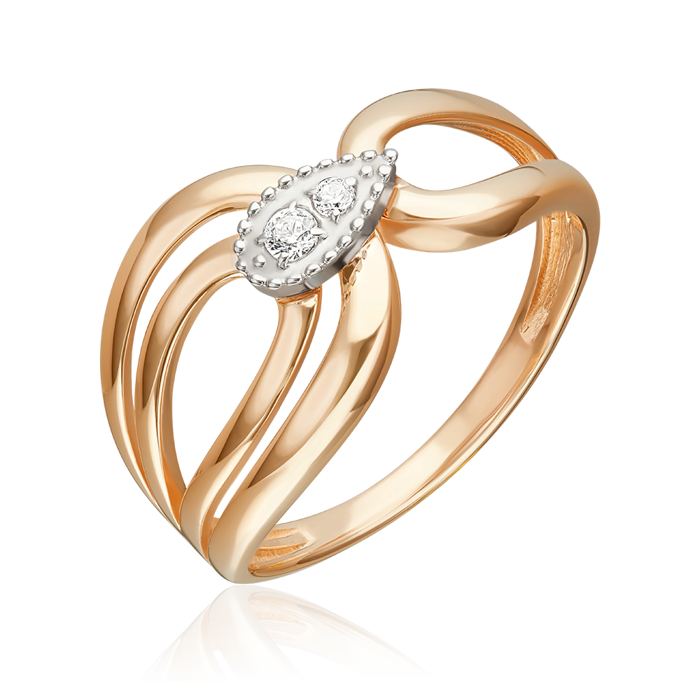 Кольцо из комбинированного золота с фианитами 01-5906-00-401-1111