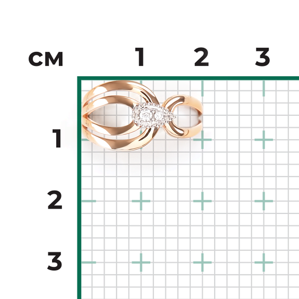 Кольцо из комбинированного золота с фианитами 01-5906-00-401-1111