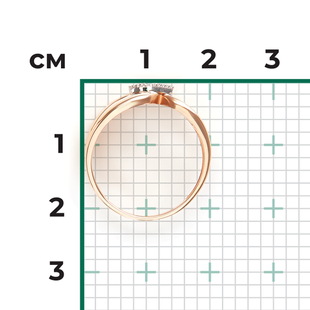 Кольцо из комбинированного золота с фианитами 01-5906-00-401-1111