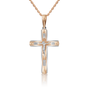 Православный крест из комбинированного золота